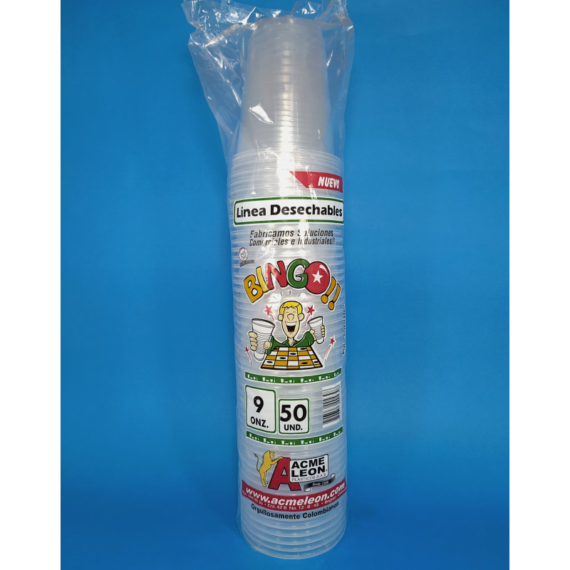 Vaso Desechable 9 OZ - Trasparente - ACMELEÓN