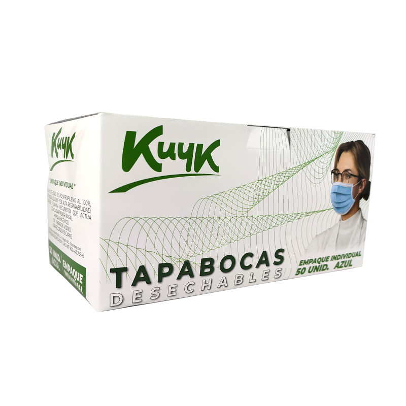 Tapabocas Empaque Individual - Azul