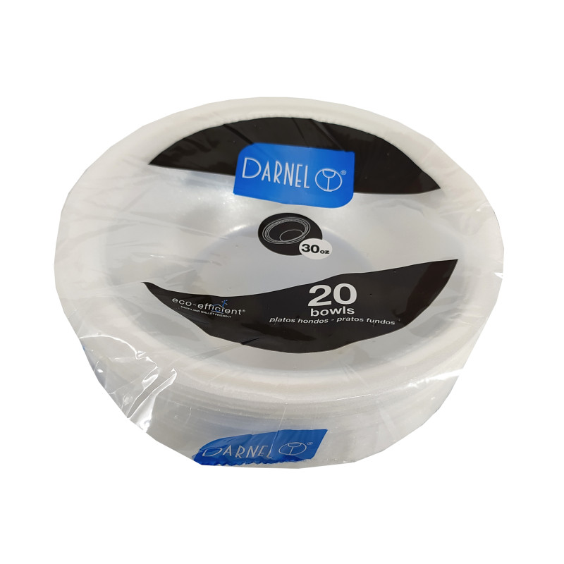 Plato Hondo Espumado Desechable - 30 OZ- DARNEL