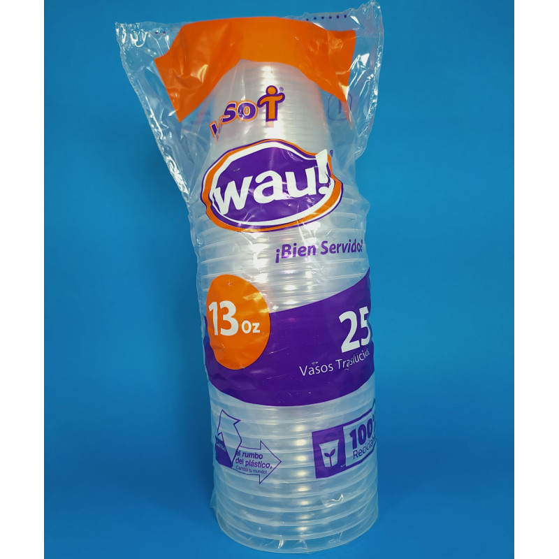 Vaso Desechable 13 OZ Transparente - WAU