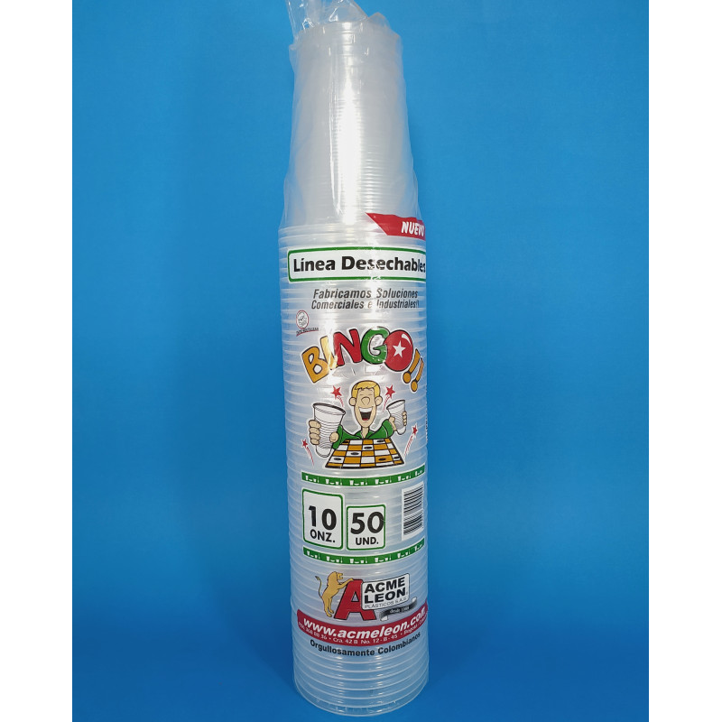 Vaso Desechable 10 OZ - Trasparente - ACMELEÓN