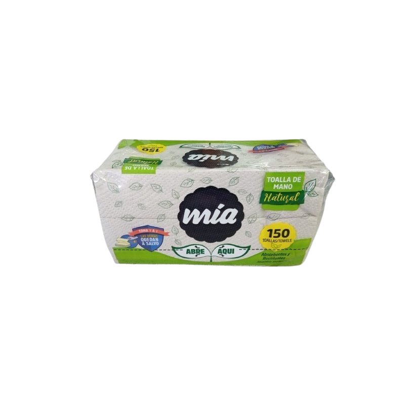 Toalla Manos Doblada en V - Dispensada - MIA - Natural