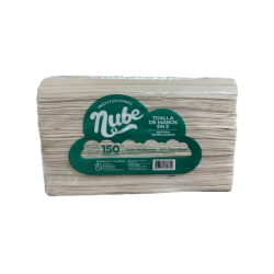 Toalla Manos Doblada en Z - NUBE - Blanca y Natural