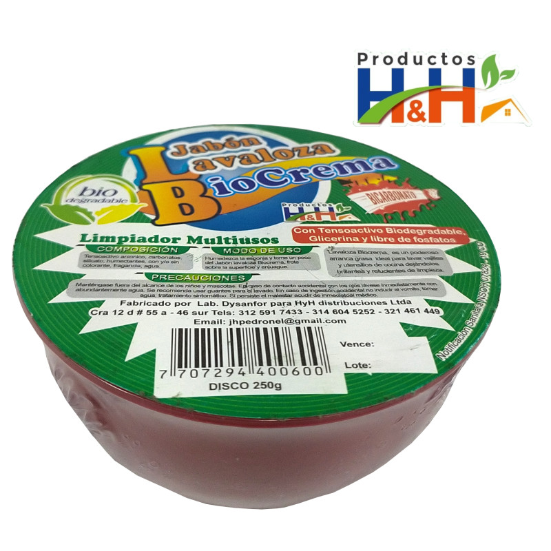 Lavaloza Crema - 250g Plato - Biocrema HyH